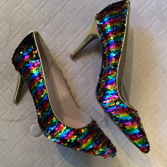 Chinese Laundry leather heels with sparkly flippable sequins - size 6 - … - Picture 14 of 16